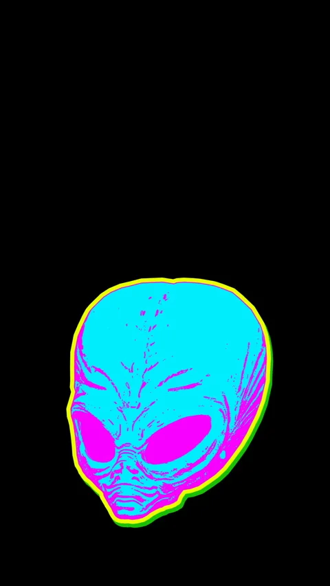 Seamless loopable vertical video  animation of alien head cartoon style isolated Video stock 304832217