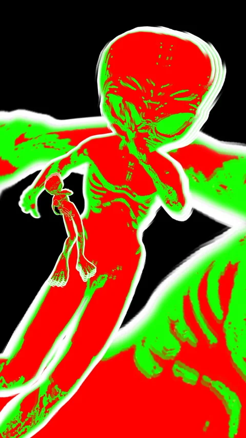 Seamless loopable vertical video  animation of alien swing dancing in cartoon 스톡 동영상 305632587