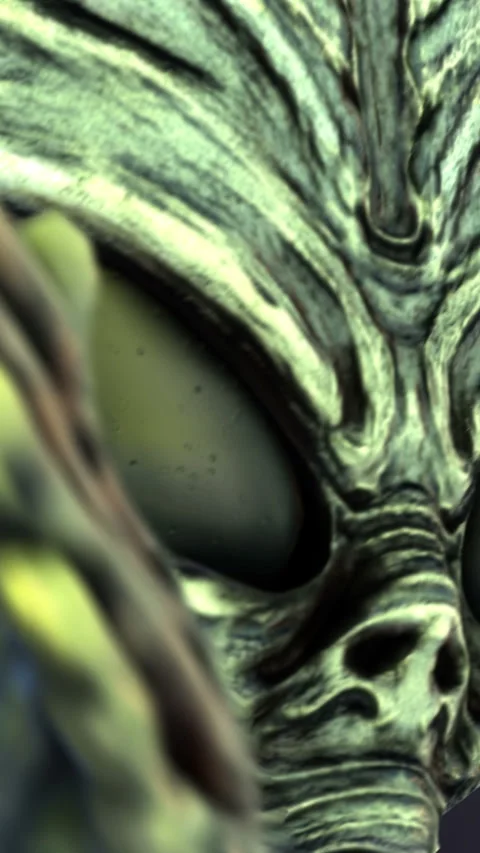 Seamless loopable vertical video  closeup animation of a terror alien dancing in Stock Footage 304816941