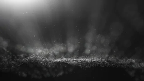 Seamless loop,Black background digital signature with particles sparkling waves Stock Footage 105417863