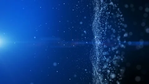 Seamless loop,blue background, digital signature with wave particles Stock Footage 96403866