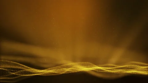 Seamless Loop,Dark Yellow Gold particle form abstract animation background. Stock Footage 140202458