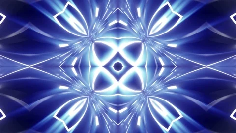 Seamless looped 3D rendering animation of an abstract blue kaleidoscope Stock Footage 123720538
