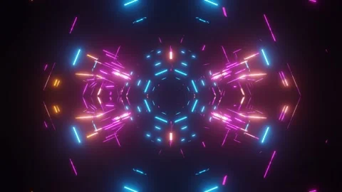 Seamless looped 3D rendering animation of an abstract colored tunnel Stock Footage 167861832