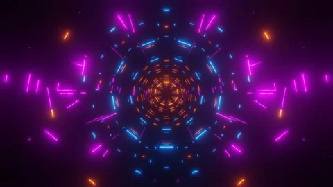 Seamless looped 3D rendering animation of an abstract colored tunnel Stock Footage 167861850