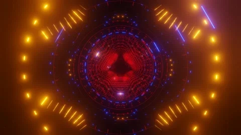 Seamless looped 3D rendering animation of an abstract colored tunnel Видео 167861896