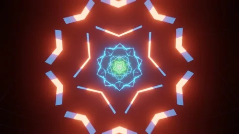 Seamless looped 3D rendering animation of an abstract colored tunnel Stock Footage 167861963