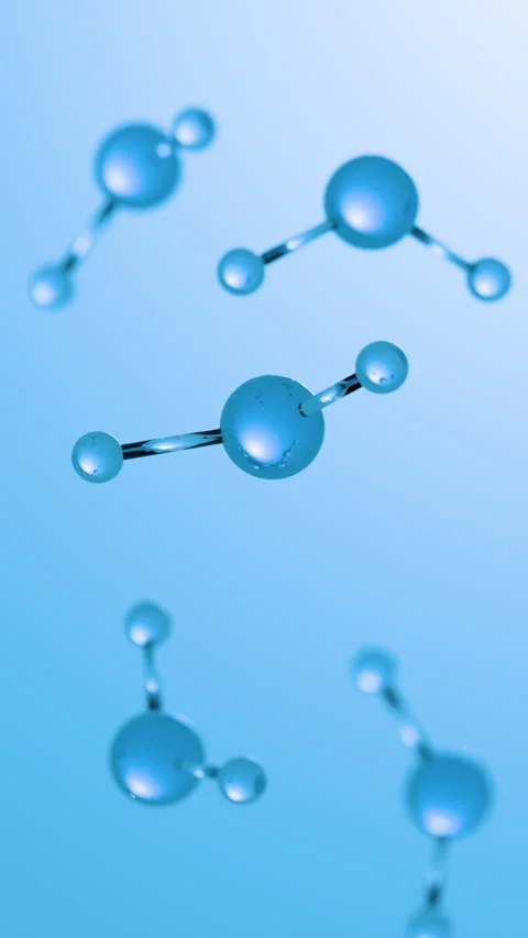 Seamless looped animation featuring abstract water molecules drifting in slow mo Stock Footage 335094802