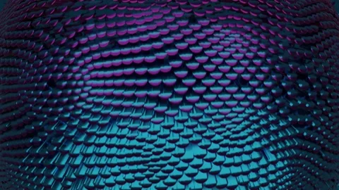 Seamless looped animation of a rotating sphere with plates like dragon scale Stock Footage 210130856