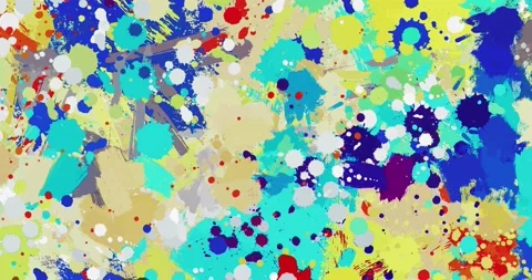 Seamless looped background with chaotic colored strokes and drops of paint Stock Footage 171708480