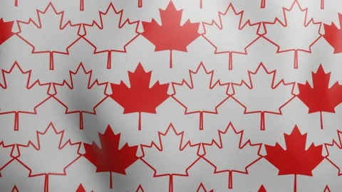 Seamless looped pattern with red canadian maple leaves Stock Footage 152599888