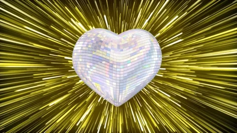 Seamless looping 3D animation of disco heart . Stock Footage 298230753