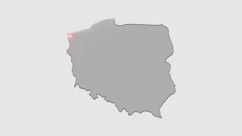 Seamless looping 3D animation of a Poland map, reflective liquid glass Stock Footage 346616933