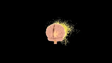 Seamless Looping 3D Animation of a Rotating Brain with Soft Flowing Energy .. Stock Footage 300574751
