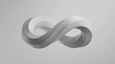 Seamless looping 3D animation of a white Mobius strip. Stock Footage 317051668