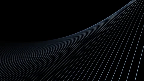 Seamless looping 3d curved lines on black background Stock Footage 324205468