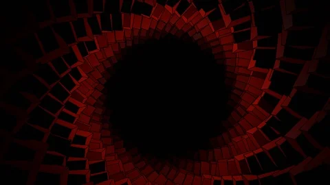 Seamless looping 3d illustration animated box tunnel. No light at the end of Stock Footage 125264084