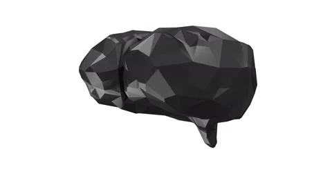 Seamless Looping 4K Animation of Polygonal Style 3D Human Brain Stock Footage 48865945