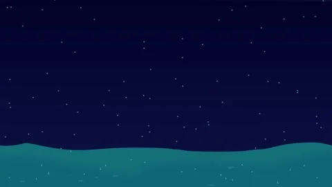 Seamless Looping 4K Animation of Rain Falling into the Ocean at Night, Sea Anime Vídeos de archivo 332868121