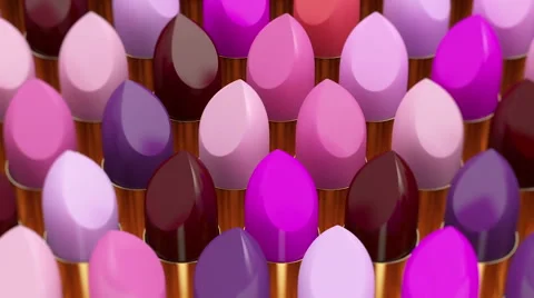 Seamless Looping Abstract Animation of Different lipsticks Stock Footage 42859510