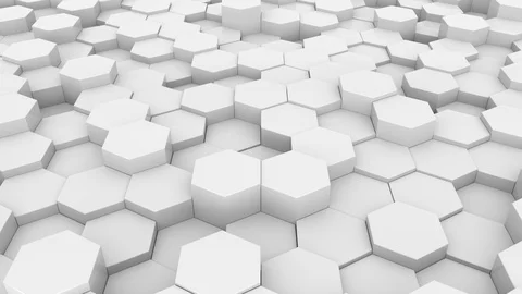 Seamless looping abstract background made of white hexagons of different height. Stock Footage 121354649