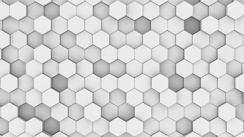 Seamless looping abstract background made of white hexagons of different height. Stock Footage 121354679