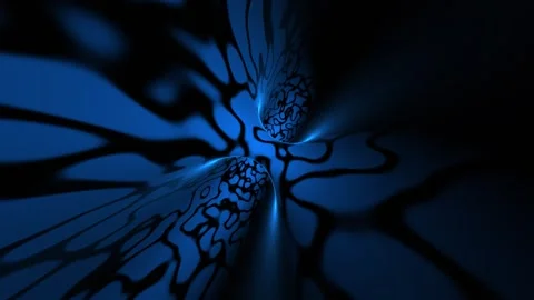 Seamless looping abstract blue black pattern rotation animation Stock Footage 337365780