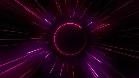 Seamless looping abstract neon pink light burst background Stock Footage 345660015