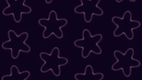 Seamless looping abstract star flower pattern animation on dark background Stock Footage 334139546