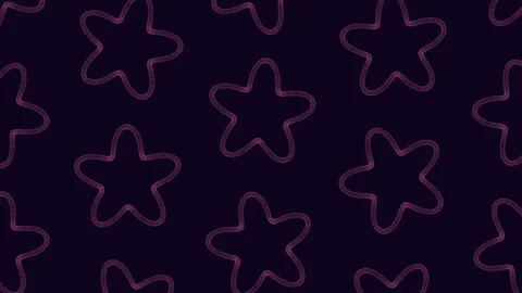 Seamless looping abstract star pattern background with dark purple minimal Stock Footage 334139538
