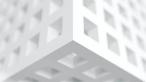 Seamless looping abstract white shrinking inflating cube. 库存影片 121354650