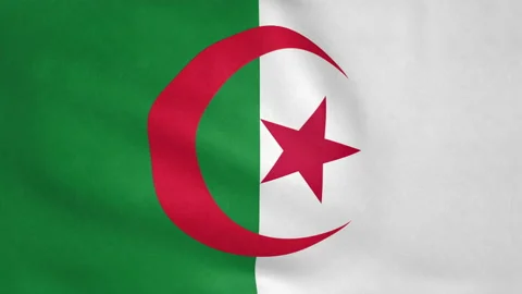 Seamless looping Algeria flag, 50fps Stock Footage 205080634