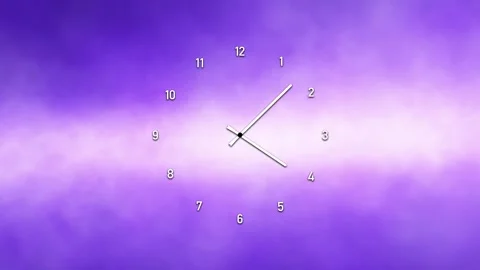 Seamless looping analog time clock on pink foggy light background Stock Footage 340236065