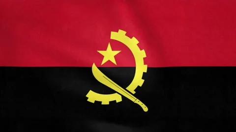 Seamless looping Angola flag, 50fps Stock Footage 205080652