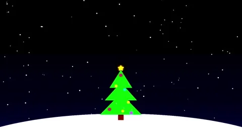 Seamless Looping Animated Christmas Tree on Snowy Night Video Background wi.. Stock Footage 344710138
