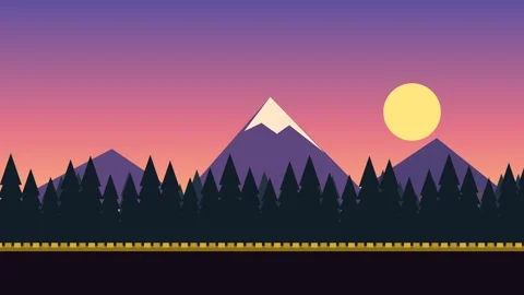 Seamless looping animated mountain landscape background video Stock-Footage 346926463
