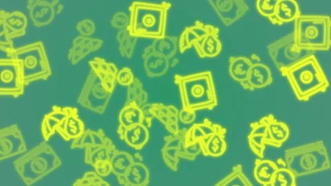 Seamless Looping Animated Video Pattern Hand-Drawn Money and Currency Symbo.. Stock Footage 323531539