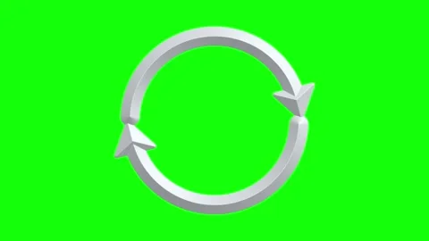 Seamless looping animation of a 3d white refresh arrow circle rotating on a 動画素材 336187127
