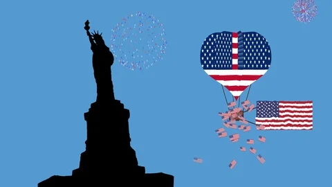 Seamless looping animation for the 4th July Stock Footage 107535041