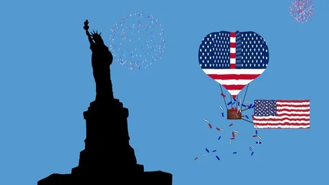 Seamless looping animation for the 4th July Stock Footage 107535504