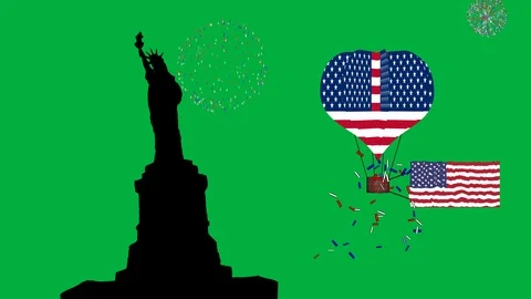 Seamless looping animation for the 4th July Stock Footage 107535654