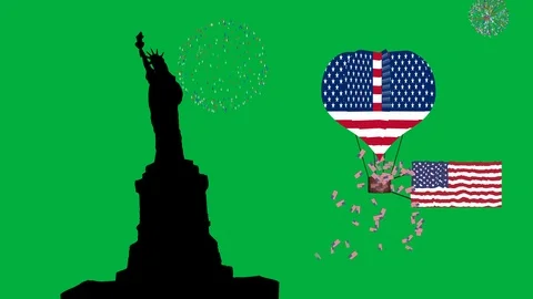 Seamless looping animation for the 4th July Stock Footage 107535961