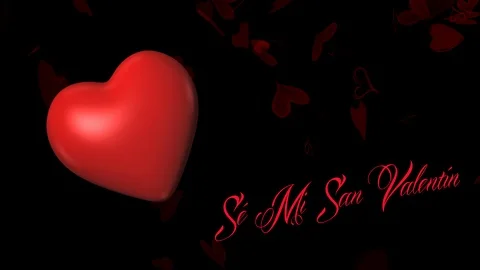 Seamless looping animation Be My Valentine in Spanish Se Mi San Valentin Stock Footage 100523080