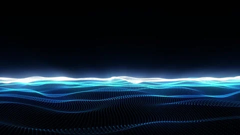 Seamless looping animation of a blue digital landscape Video stock 345660123