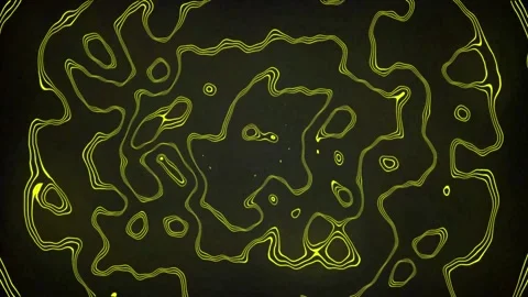 Seamless Looping Animation of Bright Yellow Electric Lines Forming a Scientific  Stock Footage 317447665