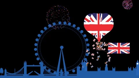 Seamless looping animation for a British Celebration Stock Footage 107537355