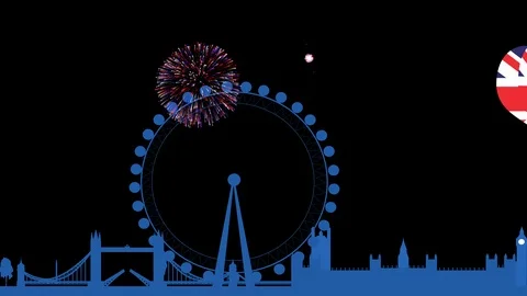 Seamless looping animation for a British Celebration Video stock 107537532