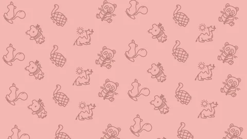 Seamless looping animation of cartoon animals on pink background 스톡 동영상 328570686