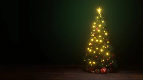 Seamless looping animation of Christmas tree with lights Video stock 280990045