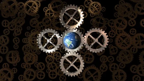 Seamless looping animation of cogwheels or gears Stock Footage 106146709